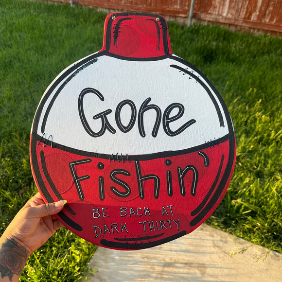Gone Fishin' Door Sign