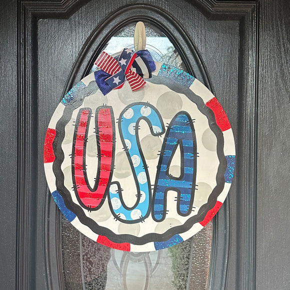 USA Round Door Sign