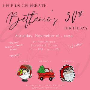 Paint Party RSVP- Bethanie's 30th