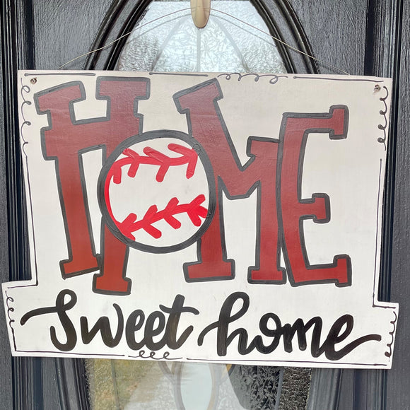 Home Sweet Home Baseball Sign