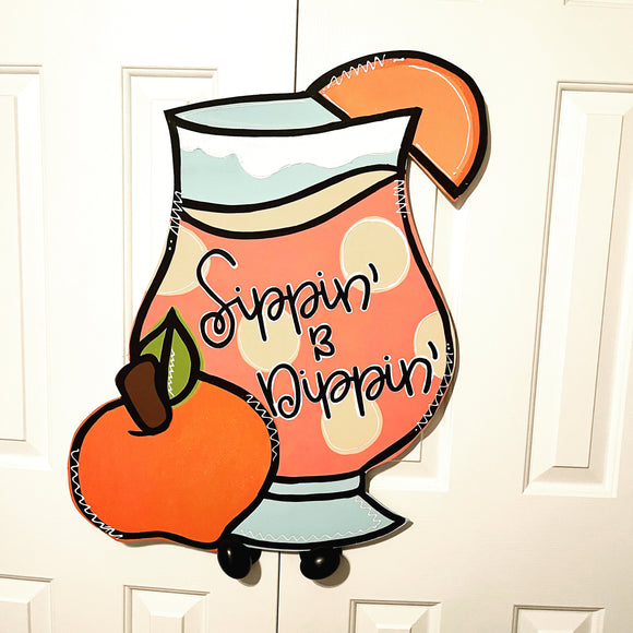 Peach Drink Door Hanger