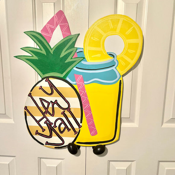 Pineapple Drink Door Hanger