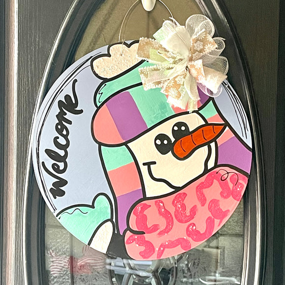 Welcome Snowman Door Hanger