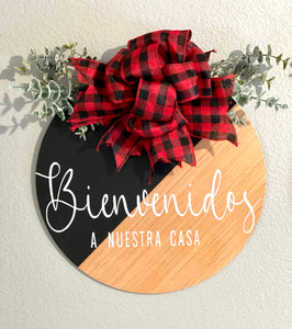 Bienvenidos A Nuestra Casa Door Hanger