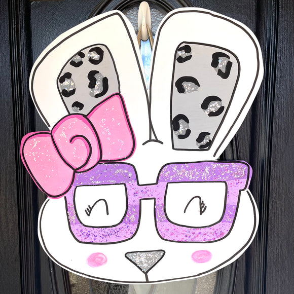 Glitter Bunny Door Hanger